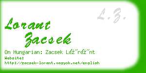 lorant zacsek business card